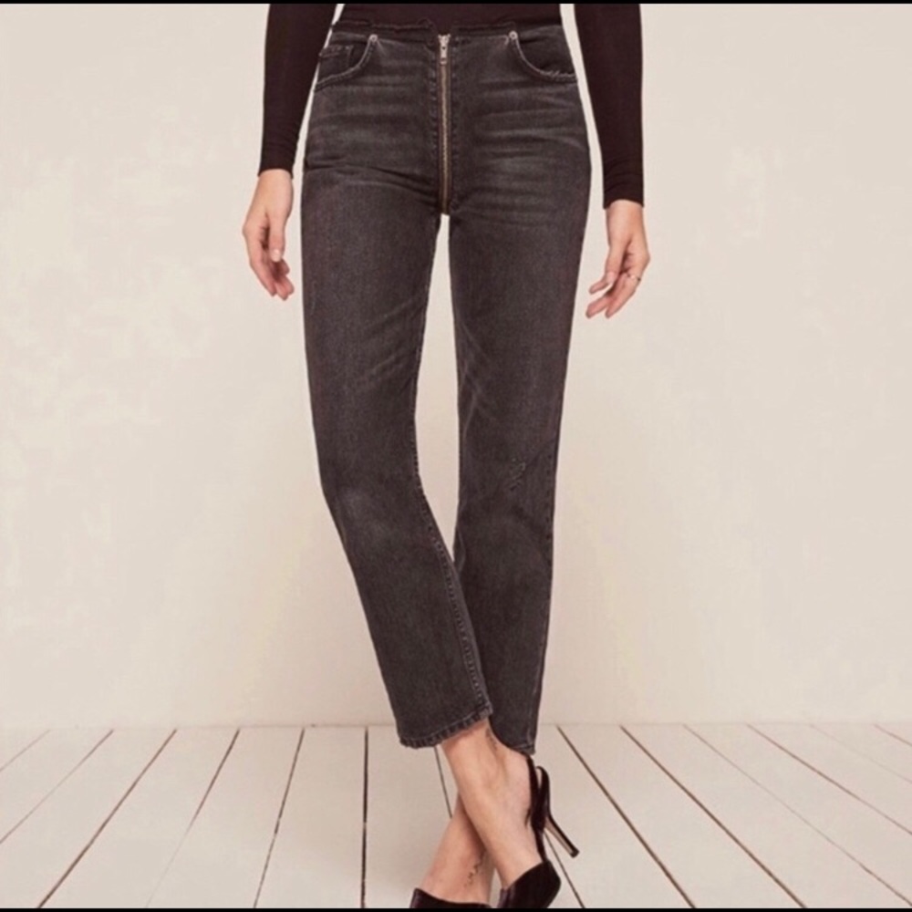 Reformation Front to Back Zipper Jeans